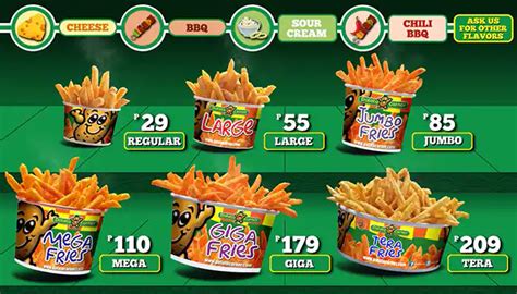 potato corner fries size